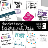 KG Inspirational Handlettered Posters Set THREE by Kimberl