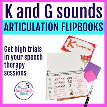 Preview of K and G Articulation Activities Flipbook for speech therapy - words & sentences