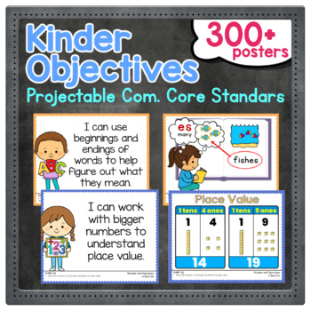Preview of KG Learning Objectives Display PICTURE Posters | "I Can" Common Core