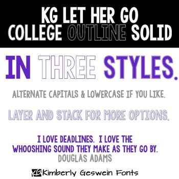 KG Let Her Go Font: Personal Use by Kimberly Geswein Fonts | TPT