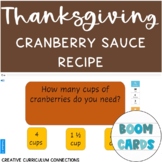 KG Life Skills Thanksgiving Cranberry Sauce Recipe Reading