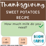 KG Life Skills Thanksgiving Sweet Potatoes Recipe Reading 