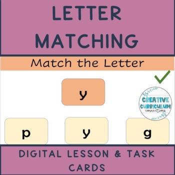 Preview of KG Lower Case Letters Matching/Sorting Digital Lesson & Task Cards