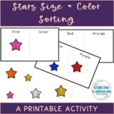 KG Stars Sorting Images By Color & Sizes Printable Activities