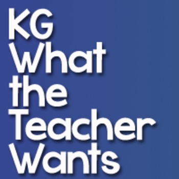 Preview of KG What the Teacher Wants Font: Personal Use