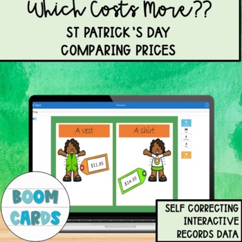 Preview of KG Which Costs More??? St Patricks Day Price Comparison Shopping Boom Cards