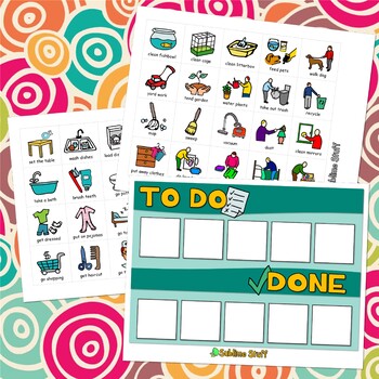 Preview of KIDS CHORE CHART Printable Aide, Visual Responsibilities Planner, Daily Schedule