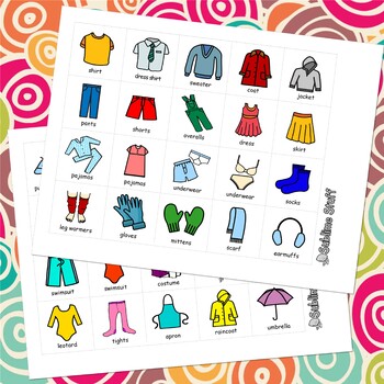 KIDS CLOTHING CHART Get Dressed Cards, What to Wear Routine Outfits ...