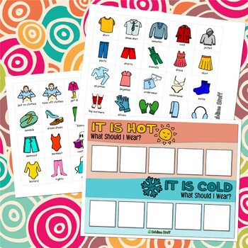 Preview of KIDS CLOTHING CHART Get Dressed Cards, What to Wear Routine Outfits Visual Aide