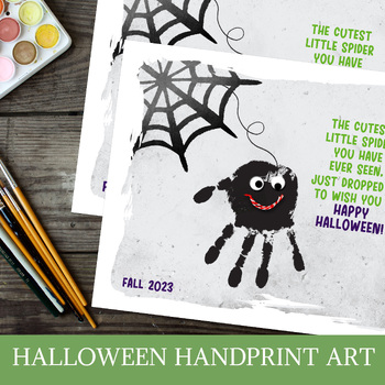 Preview of KIDS DIY HALLOWEEN HANDPRINT ART, SPIDER CRAFT & POEM, PRESCHOOL PRINTABLE