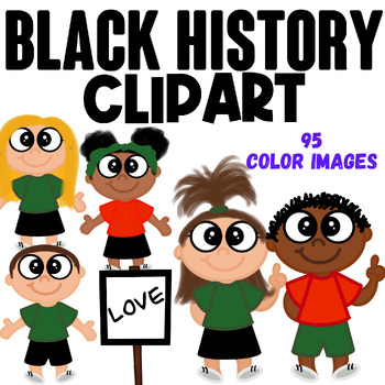 Preview of BLACK HISTORY CLIP | BLM CLIP ART | KIDS FOR CHANGE