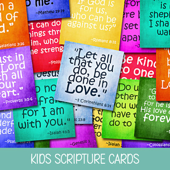 Preview of KIDS SCRIPTURE CARDS, BIBLE VERSE MEMORIZATION, PRINTABLE PRAYER NOTES