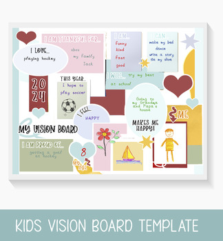 Preview of KIDS VISION BOARD TEMPLATE, PRIMARY GRADE ACTIVITY, SOCIAL EMOTIONAL LEARNING