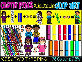 KIDS WITH CLOTHES PINS CLIPART, KIDS WITH PEGS- ADAPTABLE TOOLS (85 IMAGES)