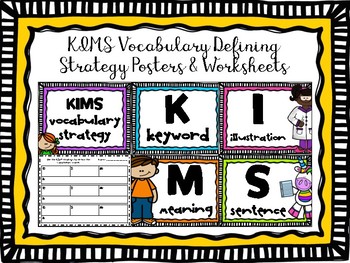 Preview of Building Strong Vocabulary:  KIMS Poster set & Worksheets- Digital Resource