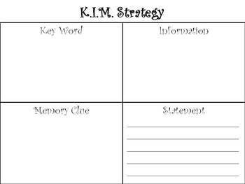 Preview of K.I.M.S Strategy -  Vocabulary Activity