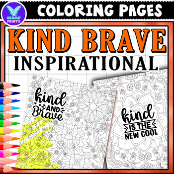 Preview of KIND and BRAVE Coloring Pages Positive Classroom Activities NO PREP