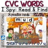 KINDERGARTEN CVC Words 25 BOOM CARDS | "I Spy" | Fall / Th