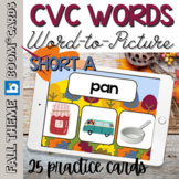KINDERGARTEN CVC Words: Short A | 25 BOOM CARDS | Fall The