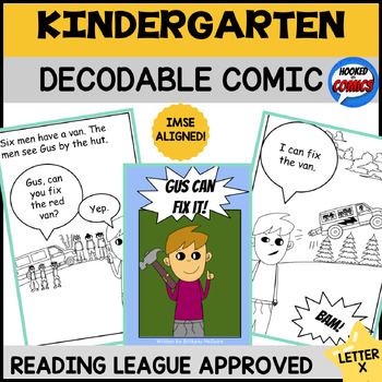 Preview of KINDERGARTEN DECODABLE READER- Letter X- Gus Can Fix It!- Science Of Reading, OG