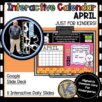 Preview of KINDERGARTEN Daily Slides for Digital Calendar + Morning Meeting -  APRIL