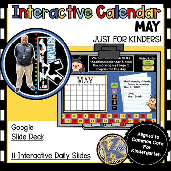 Preview of KINDERGARTEN Daily Slides for Digital Calendar + Morning Meeting -  MAY