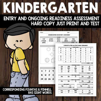 Preview of KINDERGARTEN ENTRY READINESS ASSESSMENT
