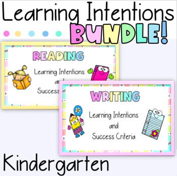 Preview of Kindergarten Learning Intentions Bundle Reading and Writing Learning Objectives