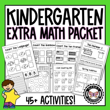 KINDERGARTEN MATH TAKE- HOME LEARNING PACKET- Over 150+ Activities