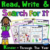 KINDER Distance Learning: Read, Write Dolch Words & Search