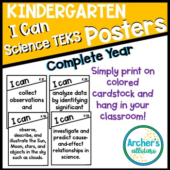 Preview of KINDERGARTEN SCIENCE I can Statements for the Entire Year 2022-2023