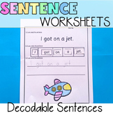 Kindergarten Sentence Worksheets | Sentence Scramble Cut a