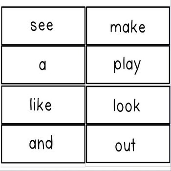 kindergarten sight words flash cards online