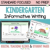 KINDERGARTEN EXPLICIT INFORMATIVE WRITING CURRICULUM with 