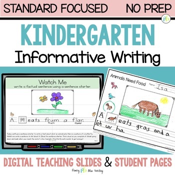 Preview of KINDERGARTEN EXPLICIT INFORMATIVE WRITING CURRICULUM with WRITING PROMPTS