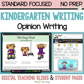 Preview of KINDERGARTEN EXPLICIT OPINION WRITING CURRICULUM WITH PROMPTS