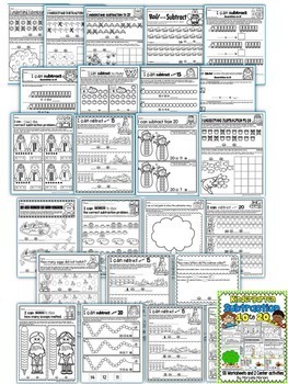 SUBTRACTION WORKSHEETS- KINDERGARTEN SUBTRACTION WORKSHEETS 1-20