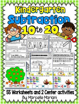 subtraction worksheets subtraction worksheets for kindergarten 10 20