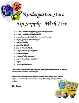 School Supply Wish Lists