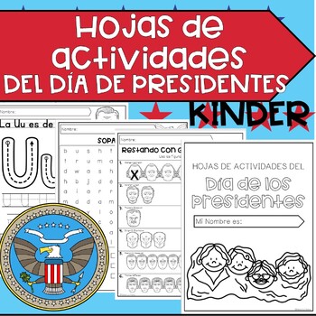 Preview of KINDERPresident's Day Activities in Spanish | Actividades Dia de los Presidentes