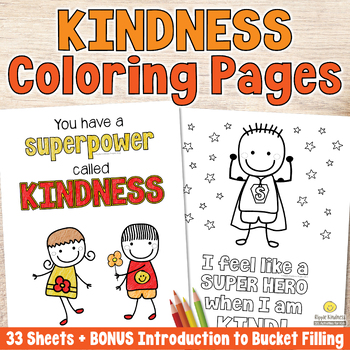 Preview of KINDNESS COLORING PAGES Build Character Activity - Mindful Quotes Bulletin Board