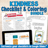 KINDNESS Coloring Pages & Checklist BUNDLE - Good Deeds fo