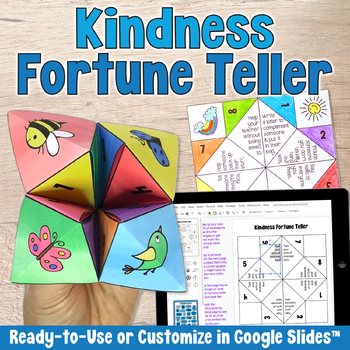 KINDNESS FORTUNE TELLER Build Character SEL Game Origami Craft ...