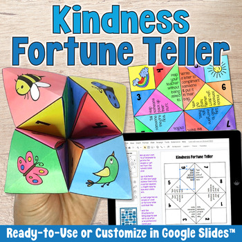 Preview of KINDNESS FORTUNE TELLER Build Character SEL Game Origami Craft Friendship Lesson