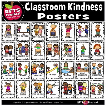 Preview of KINDNESS IN THE CLASSROOM POSTERS BLACK DÉCOR