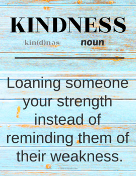 Preview of KINDNESS SELF-ESTEEM Staff Lounge CLASSROOM 8.5x11 Poster PBIS Morale
