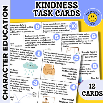 Preview of KINDNESS TASK CARDS - Real Life Situations for Critical Thinking about Kindness