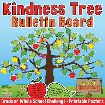 Preview of KINDNESS TREE CHALLENGE Bulletin Board Printables: Friendship Day Display Poster