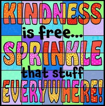 Preview of KINDNESS is free...SPRINKLE that stuff EVERYWHERE! Color-By-Number 30-Pc Poster