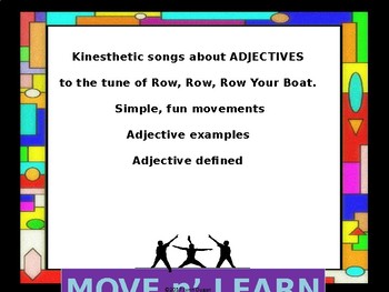 Preview of KINESTHETIC ADJECTIVES